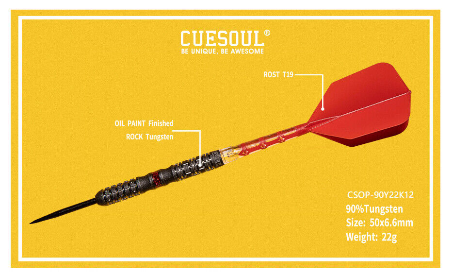 Cuesoul - 22g - Motorcycle Red Handlebar 90% Tungsten Darts