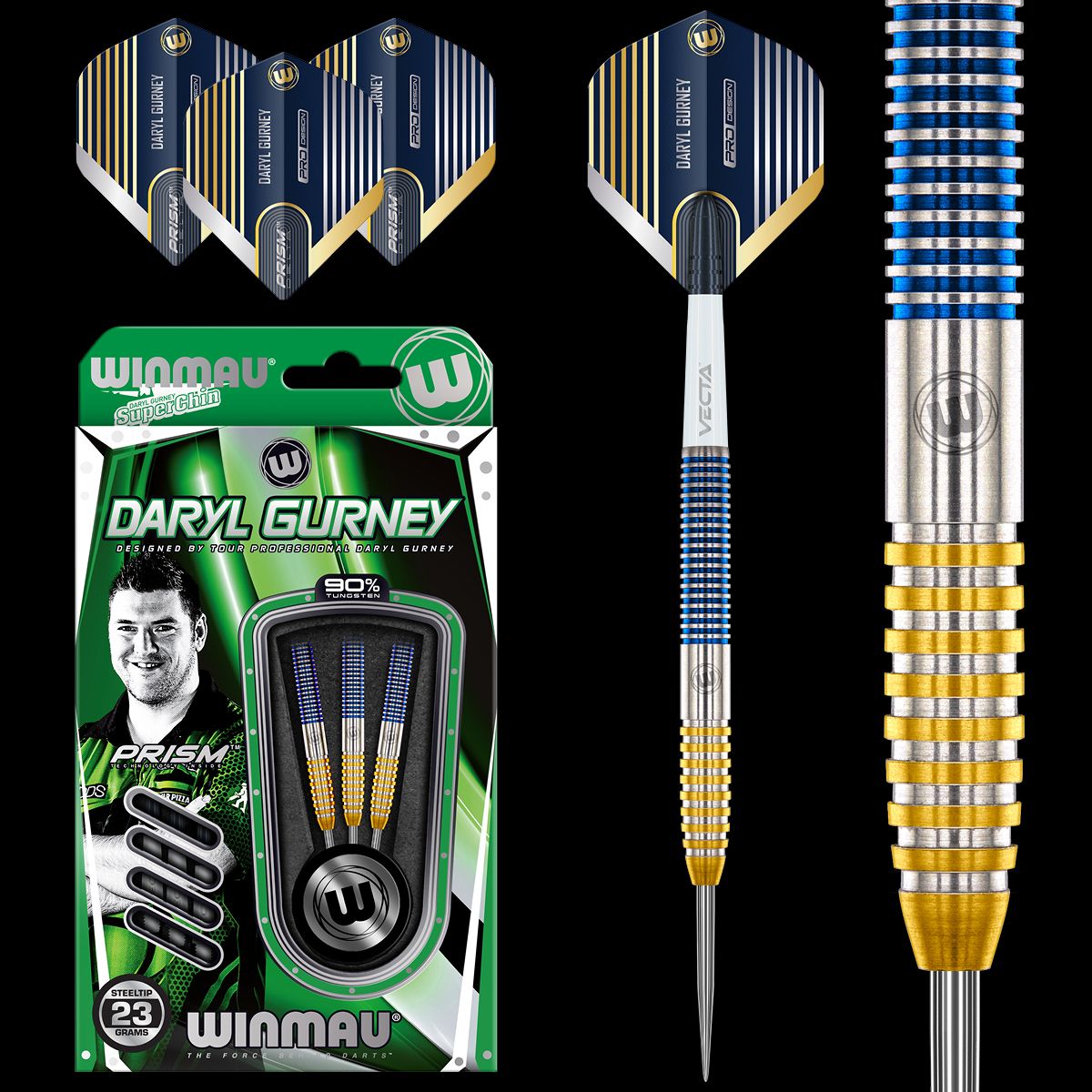 23g Winmau Daryl Gurney SC 1.0 - 90% Tungsten Darts