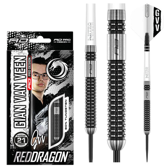 Red Dragon - Gian Van Veen SE Axis Darts - 90% Tungsten Darts