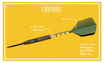 Cuesoul - 21g - Motorcycle Green Brake Disk 90% Tungsten Darts