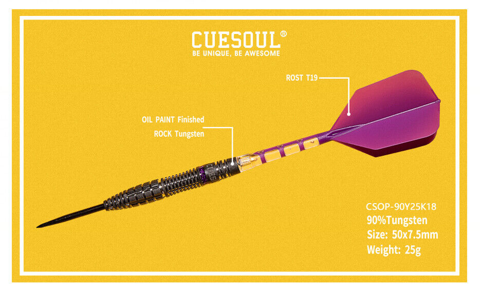 Cuesoul - 25g - Motorcycle Purple Exhaust 90% Tungsten Darts