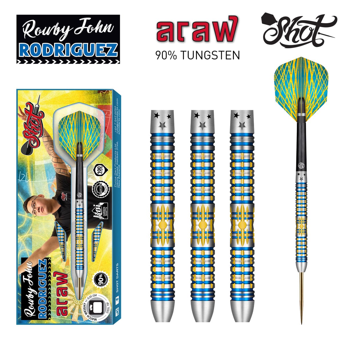 Shot - Rowby-John Rodriguez - Araw 90% Tungsten Darts