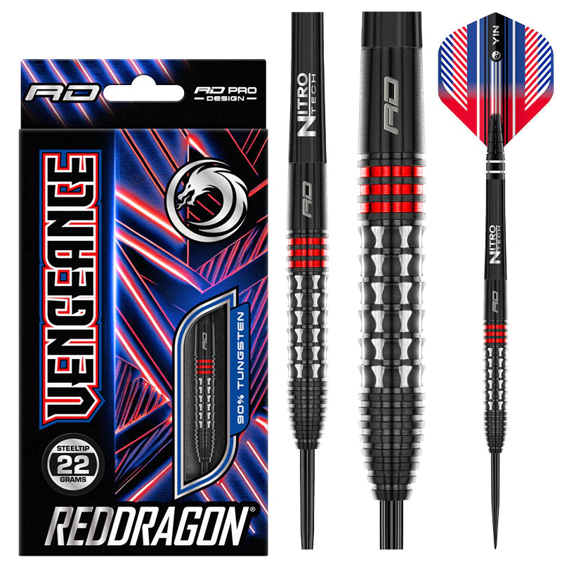 Red Dragon - Vengeance Red Darts - 90% Tungsten Darts