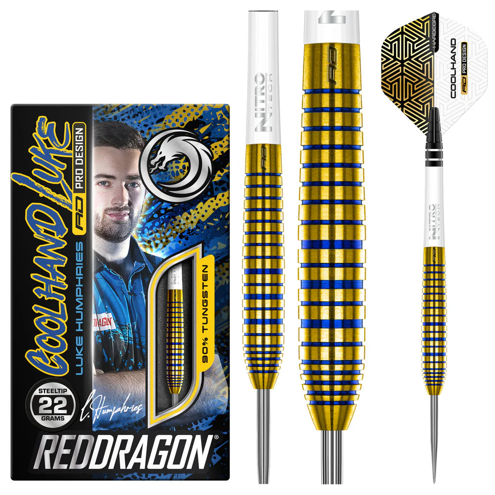 Red Dragon - Luke Humphries TX3 Gold Darts - 90% Tungsten Darts