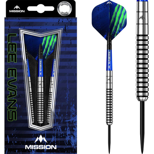 21g Mission Lee Evans Darts - Steel Tip - Electro Black